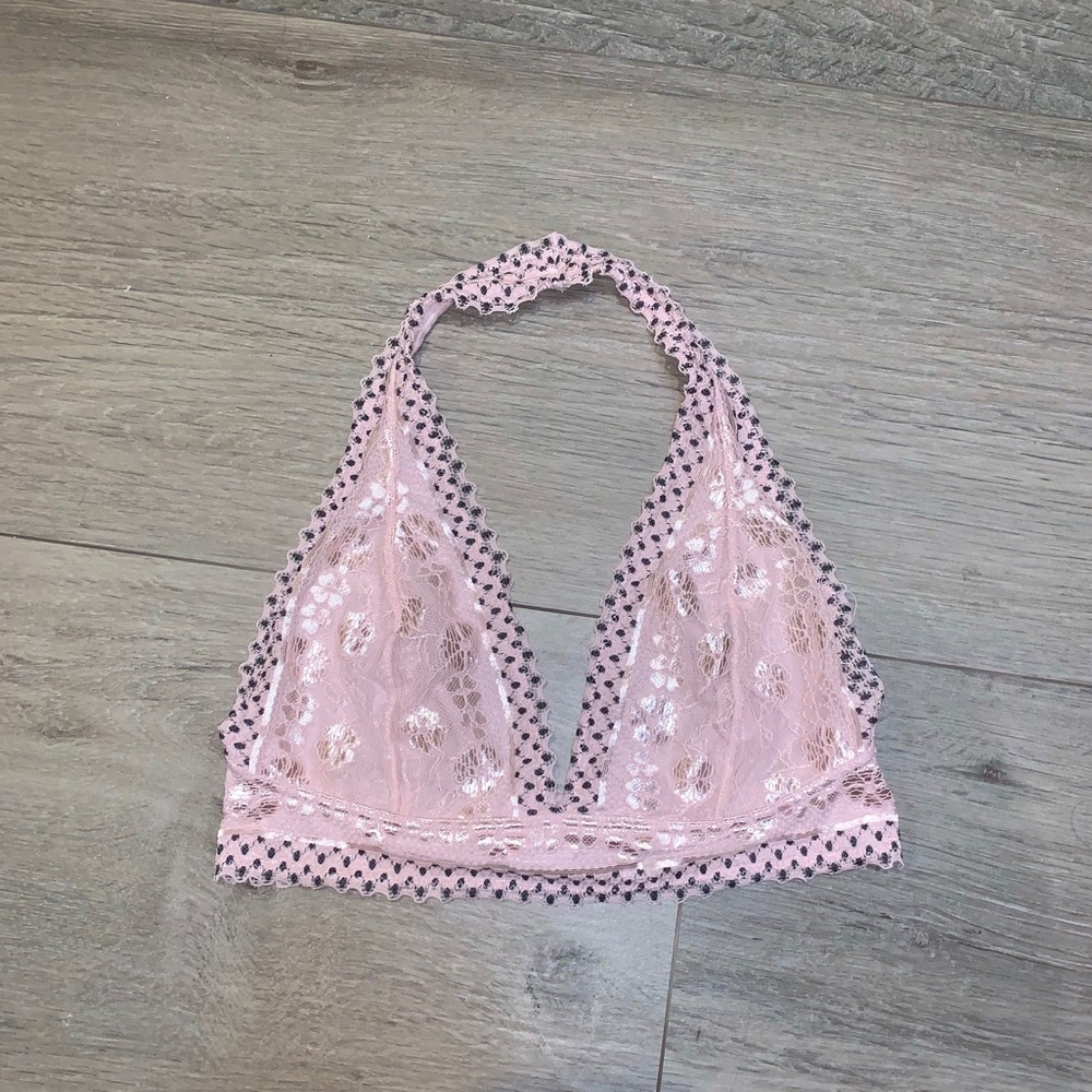 Pink Floral Lace Bralette